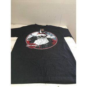 Harley Davidson black short sleeved Santa T-shirt size Small